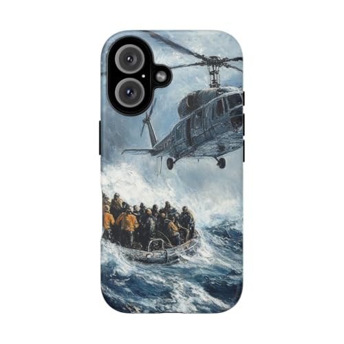 Coque iPhone 16 rigide Helicopter Rescue anti trace de doigt