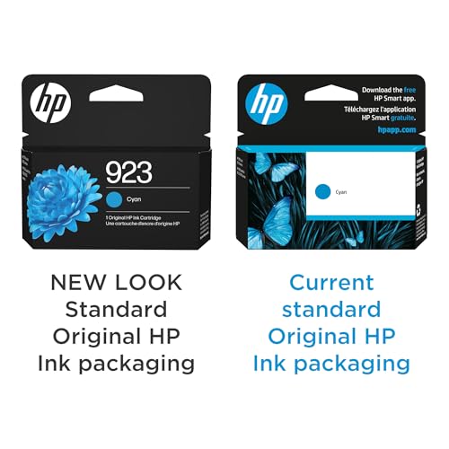 Image of HP 923 Cyan Ink Cartridge | Works with OfficeJet 8120, Pro 8130 Series | 4K0T0LN