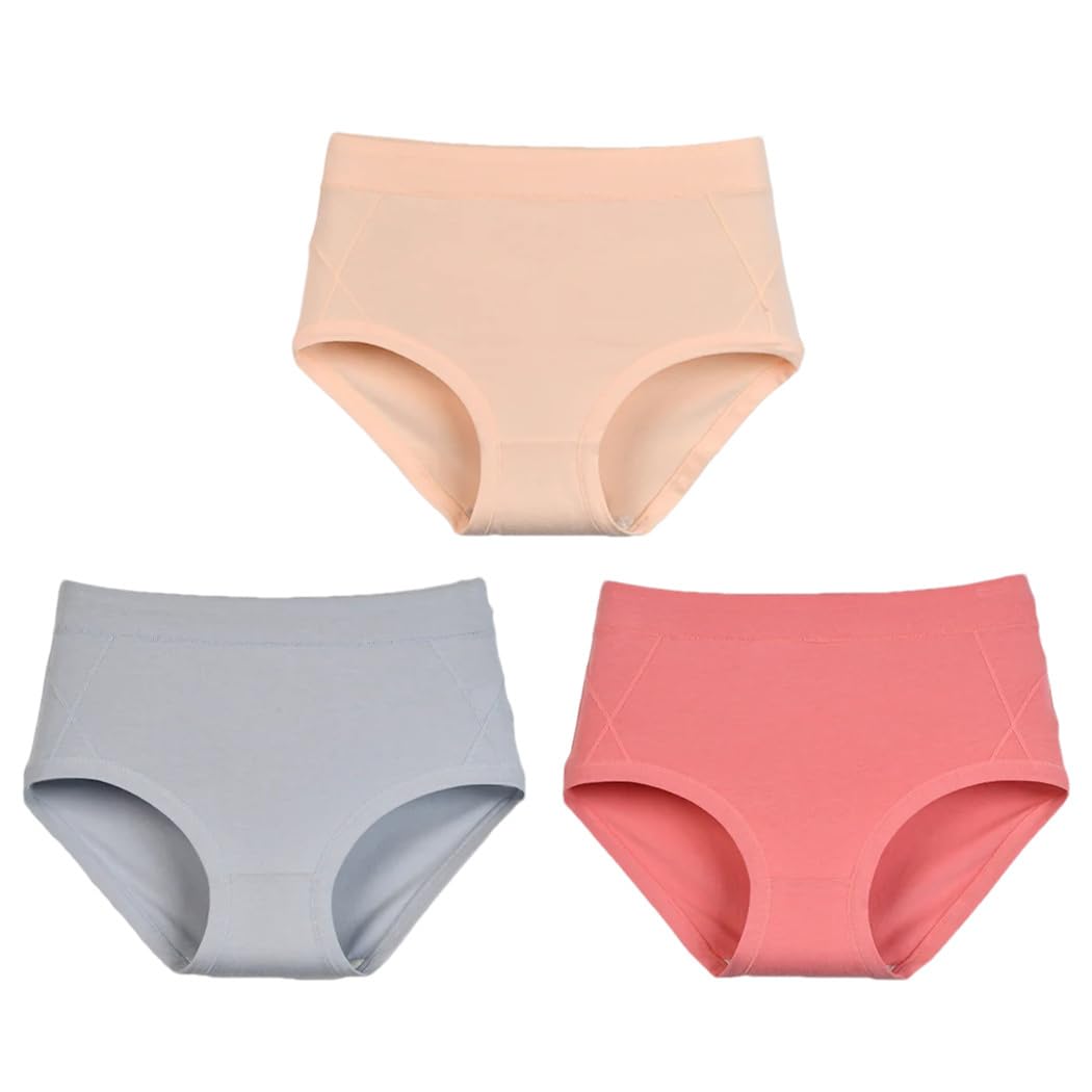 Mutandine a vita alta in cotone da donna, 3 pezzi, biancheria intima intima femminile