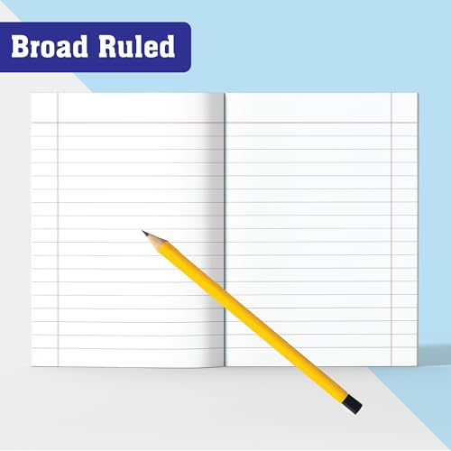 Image of KAANUKA Broad Ruled Single Line Notebooks | 172 Ruled Pages | Crown /King Size Notebooks | 24 cm x 18 cm | Set of 5 Notebook