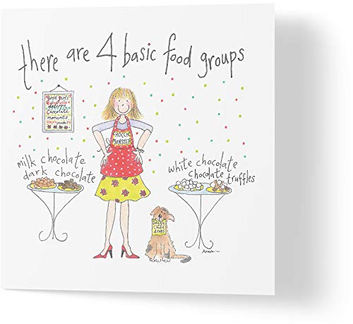 Wuzci The Four Basic Food Groups Birthday Greeting Card,Multicolour,150 x 150 mm