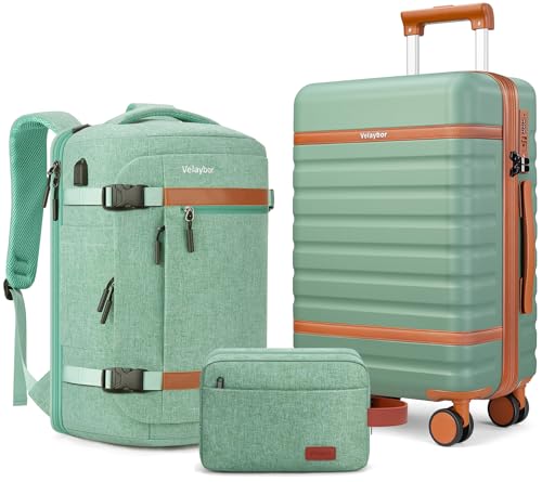 VelayborLuggage Sets 3 Piece with Spinner Wheels, Lightweight PC ...