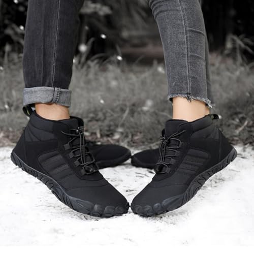 Hiking Boots for Women Men Barefoot Shoes Mens Womens Winter Warm Wide Toe Box Snow Boots Cold Comfort Non-Slip Water Resistant High Top Walking Shoe Running Boot Unisex2