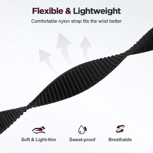 Image of XMUXI 20mm Watch Strap Nylon Compatible with Galaxy Watch 7 /6 /5 /4 40mm 44mm Straps,Compatible with Huawei Watch GT3 42mm /Forerunner 165 /Vivoactive 6 /5 /3 with One Click Metal Connector(NO WATCH)