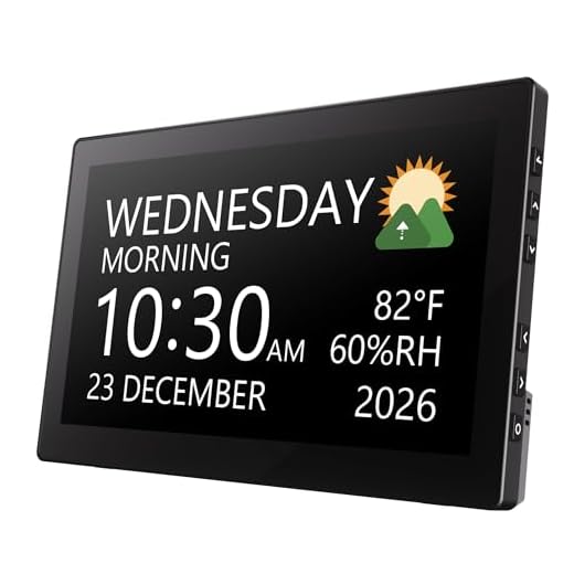 Raynic Digital Clock, Large Display Calendar Clock with 12 Themes, 20 Alarms, 20 Reminders, Auto