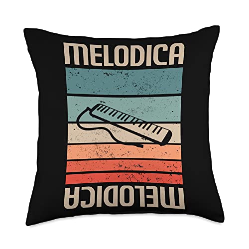 Melodica Instrument Gift For A Melodica Player Retro Vintage Classic Melodica Player Instrument Throw Pillow, 18x18, Multicolor
