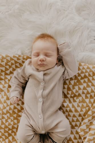 Image of Mini Wander Swaddles for Newborns Muslin Swaddle Blankets - Breathable Soft Gender Neutral Receiving Blanket Baby Essentials | 47 x 47 Cotton - (Mountains (Honey Gold))
