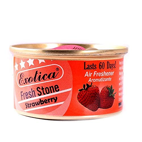 Exotica Strawberry Scent Car Air Freshener, Long Lasting Odor Eliminator Car and Home Freshener, Last up to 60 Days