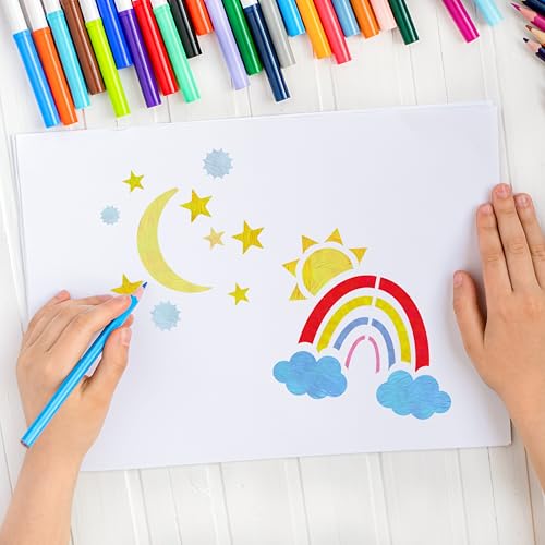 NAKLEO Painting Stencils for Kids 8 Pcs Set 15x15cm Weather, Children Creative Drawing Templates Plastic and Reusable - Image 2