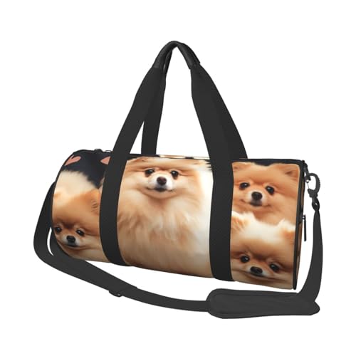Travel Duffle Bag Weekender Bags for Men Women with Shoe Compartment Large Capacity Weekender Overnight Bag Pomeranians Puppies Carry On Tote Bags Sport Gym Bag for Travel Yoga