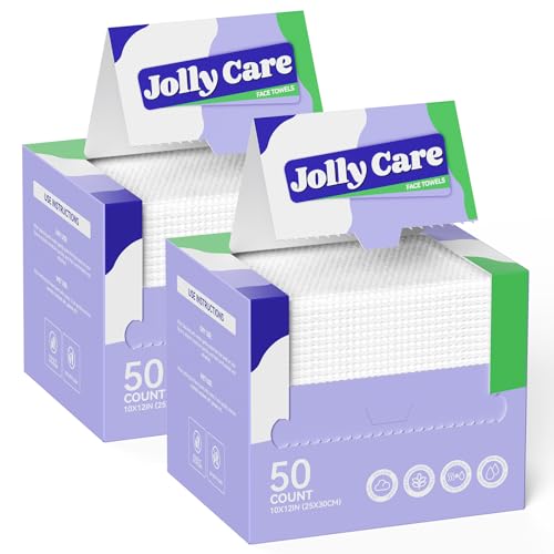 Jolly Care �g���̂ăt�F�C�X�^�I�� 10�C���`×12�C���` XL �t�F�C�X�^�I�� �g���̂� �\�t�g���C�N���Ƃ� �h���C���C�v �����t�F�C�V�����e�B�b�V�� �����p �N�����W���O �X�L���P�A 50�� (2�p�b�N)