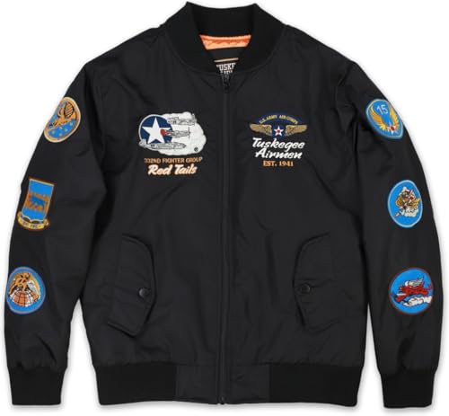 Tuskegee Airmen S5 Mens Bomber Jacket [Black - 3XL] - ID#68323