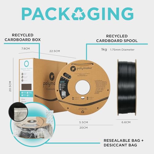Image of Polymaker 5kg ABS Filament 1.75mm White, 3D Printer Filament 1.75mm Heat Resistant - PolyLite White ABS 3D Printing Filament 1.75mm Cost Effective Large Spool, Strong & Durable