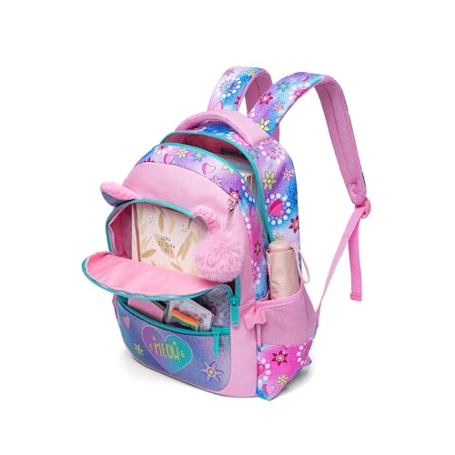 Image of Backpacks for Girls School Bag Cute Girls Backpacks Ages 8-10 Kids Bookbag Set Travel Backpack for Preschool Kindergarten Elementary Students Backpack to School Supplies