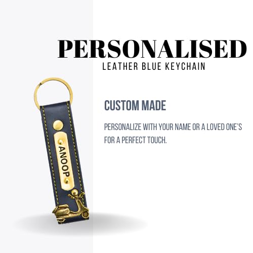 Image of Personalized Leather Keychain | Customised Leather Keychain for Men & Women | Added with Name & Charm