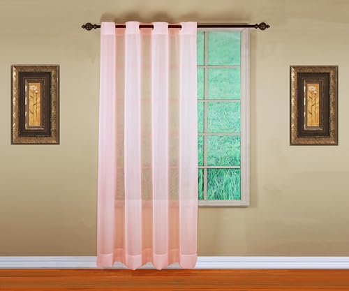 Image of Today's Curtain, Emelia Grommet Sheer Panel 84 inch Rose, 59 inch W x 84 inch L