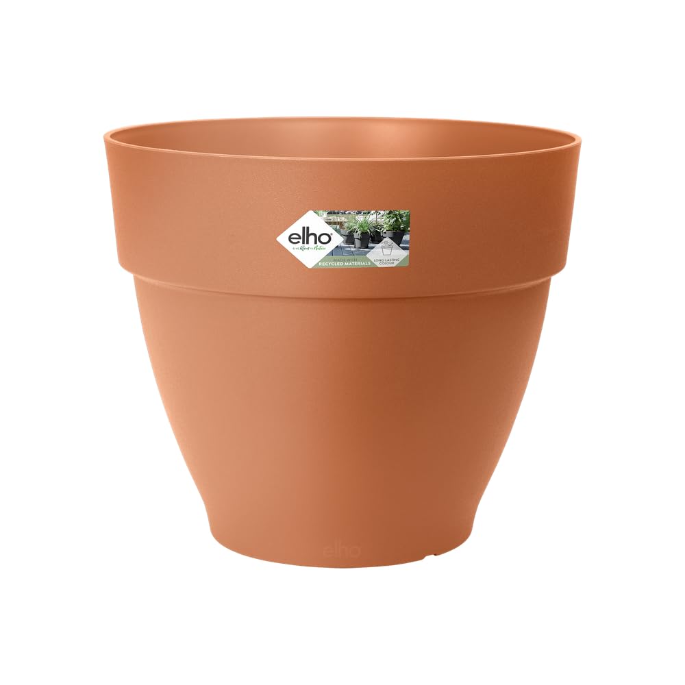 Elho Vibia Campana 65cm Maceta - Terra | Ø 65 x Al. 56 cm | Apto para exterior | Plástico 100 % reciclado