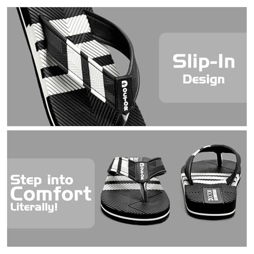 Image of Men Stylish Thong Slippers with Textured Anti-Slip Sole, Comfortable Cushioned Footbed, Lightweight Everyday Wear Slippers for Indoor and Outdoor Use