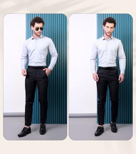 Image of CONTRARY Men's Pure Cotton Solid Stylish Casual & Formal Wear Shirt | Stylish Regular Fit Full Sleeve Comfortable Office Party Trendy Shirt - Multi Color