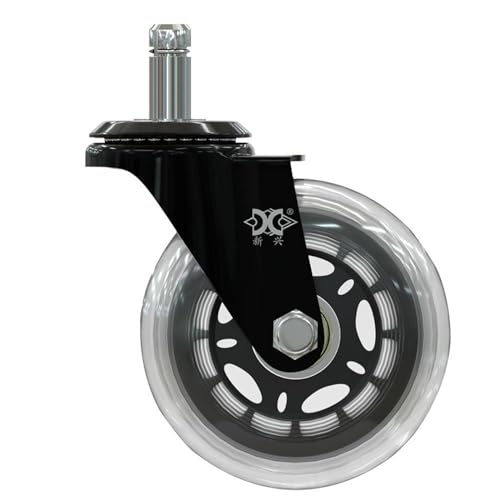 Roulette en PU 3 pouces M11x22mm pour chaise de bureau lot de 5 pièces