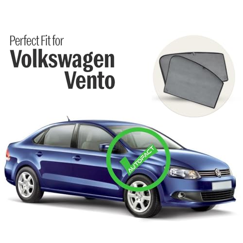 Image of Autofact Car Sunshades for Volkswagen Vento, UV Protection, Useful Car Accessories, Custom fit Sun Shades for Side Windows, Set of 4