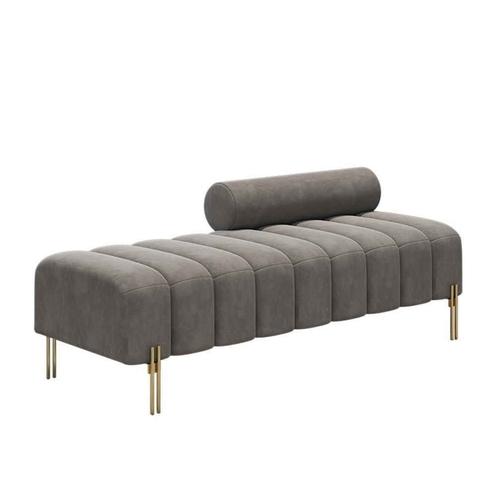 Tabouret à langer pour le salon de 100 cm au design épuré gris doté d'une construction solide