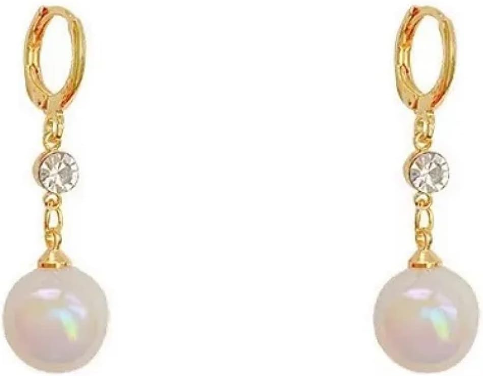 Women's Earrings Fashion Jewelry Korean Geometric Artificial Pearl Earrings Delicate Design Mermaid Bead Pendant Earrings Women's Fashion Jewelry