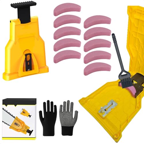 NINGHW Chainsaw Sharpener Kit Portable Chainsaw Chain Sharpener for 12''-22'' Chain Saws, Universal Chain Saw Sharpener Tool, Chainsaw Blade Sharpener, Quick Sharpening and Easy to Use