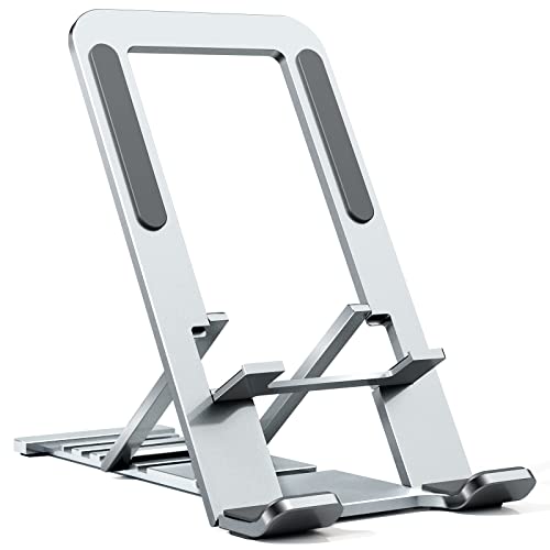 Cell Phone Stand Tablet Holder Kickstand for iPad 10 for iPhone 15 Pro Max 14 Plus 13 11 8 Samsung Galaxy A53 A54 M13 A03S S23 FE S22 Z Flip 5 Pixel 6 6a 7 7a Aluminum Adjustable Moble Cradle for Desk