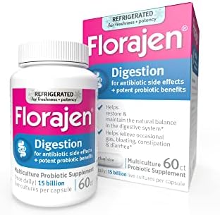 Florajen3 Digestion High Potency Refrigerated Probiotics | Restores Balance in Digestive System | for Antibiotic Side Effects | 60 Capsules