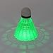 tegongse 4pcs LED Luminous Badminton, Dark Night Colored Plastic Foam Glow in The Dark Shuttlecocks