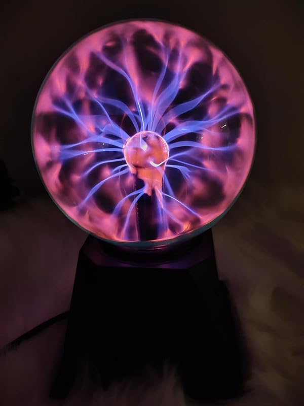 Image of Plasma Ball 6-Inch Lamp with Indian Plug - Touch Activated Lightning Energy Globe | Electric LED Sphere for Kids, Room Decor, Party & Science Gift (Pack of 3)