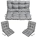 Produktbild SuperKissen24. Sitzkissen Bankkissen Bankauflage - 180x50 cm und Rückenlehne 180x60 cm mit 2er 48x96 cm Stuhlkissen Set - Outdoor und Indoor - Grau