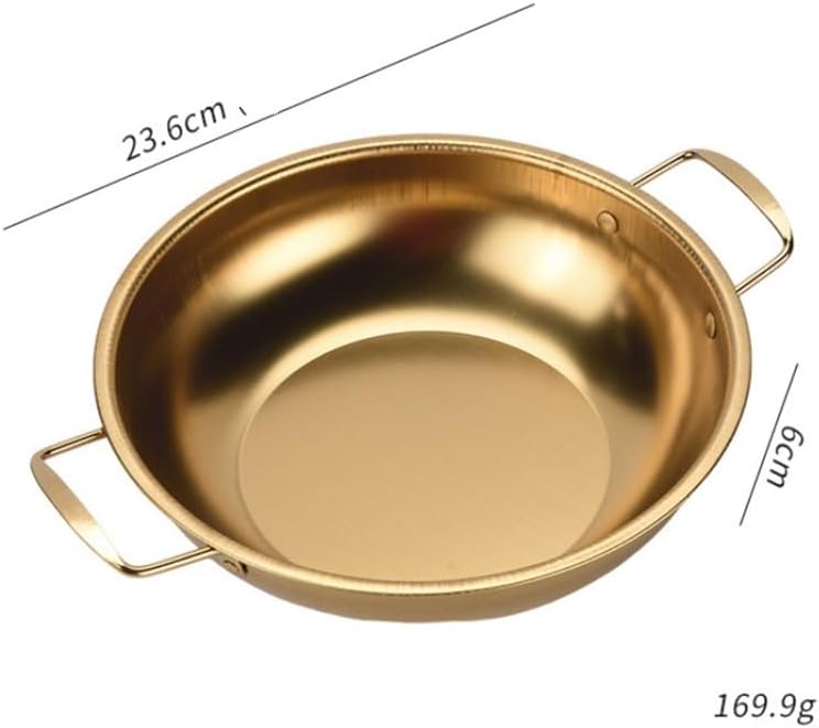 Stainless Steel Pot Seafood Dry Ear Golden Noodle Soup Instant Flat bottomed Small Basin