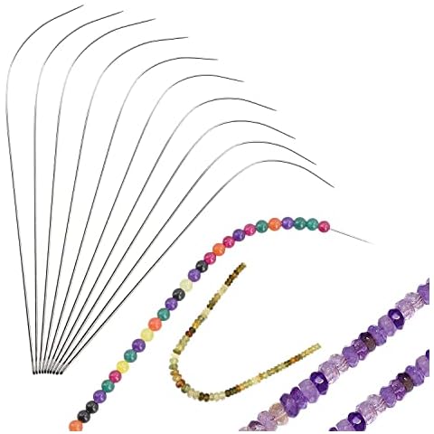 Shop LC 10 Pieces Beading Needles Seed Beads Needles Big Eye Beading Needles Set for Jewelry Making, White Cover