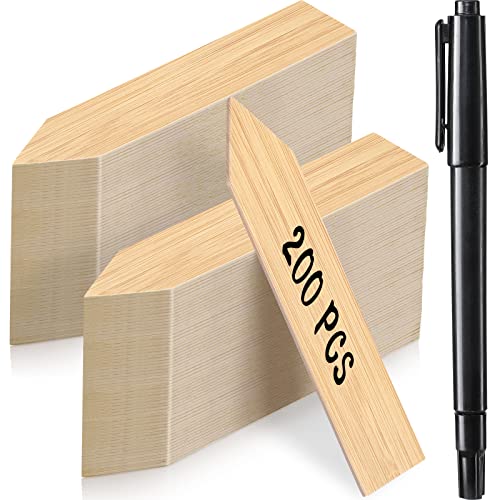 200Pcs Plant Labels,4 Inch Plastic Garden Plant Markers,Waterproof Nursery Plant Tags,Seed Labels,Pot Marker for Outdoor Indoor Garden Plants Label Stakes