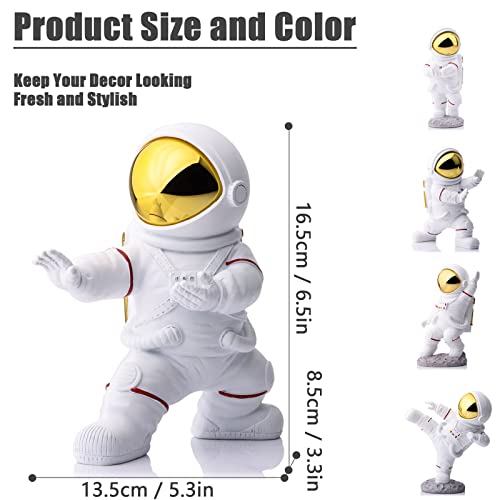 Figura de Astronauta Kung Fu Blanco y Dorado miniatura 2