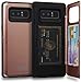 Galaxy Note 8 Case, TORU [Note 8 Wallet Case Rose Gold] Dual Layer Hidden Credit Card Holder ID Slot Card Case with Mirror for Samsung Galaxy Note 8 (2017) - Rose Gold
