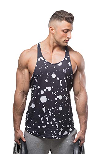 Jed North Bodybuilding Tank Top Gym Stringer Y-Back Muscle Racerback,Splash,X-Large - Thumbnail 3