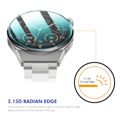 Image of 4youquality Military-Grade Gorilla Tempered Glass for Samsung Galaxy Watch 4 /5 / 6 /7 (44mm, 1.4 inch Display) | 9H Hardness | HD Clear | Scratch Resistant | Full Screen Coverage | Pack of 2