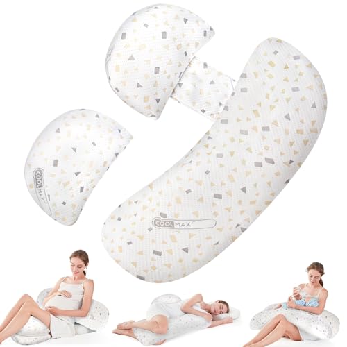 7CDXD Pregnancy Pillow for Pregnant Women, Soft Pregnancy Pillow, Support for Back, HIPS, Legs, Maternity Pillow with Removable and Adjustable Pillowcase