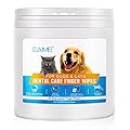 Uocasi Dental Care Finger Wipes,Dog Finger Toothbrush,Cat Dental Toothbrush Anti-Plaque,Efficient Dog Teeth Cleaning Products Disposable Finger wipes for Dogs and Cats - 50Pcs