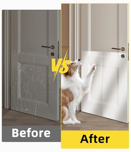 Zaxiva Katze Kratzschutz, 5m x 43cm Kratzfolie Katzen Selbstklebend, Transparente Anti Kratz Folie für Katzen, Kratzschutz für Hundetüren, Kratzer für Sofa von Katze, Kratzschutzs Wand und Tür