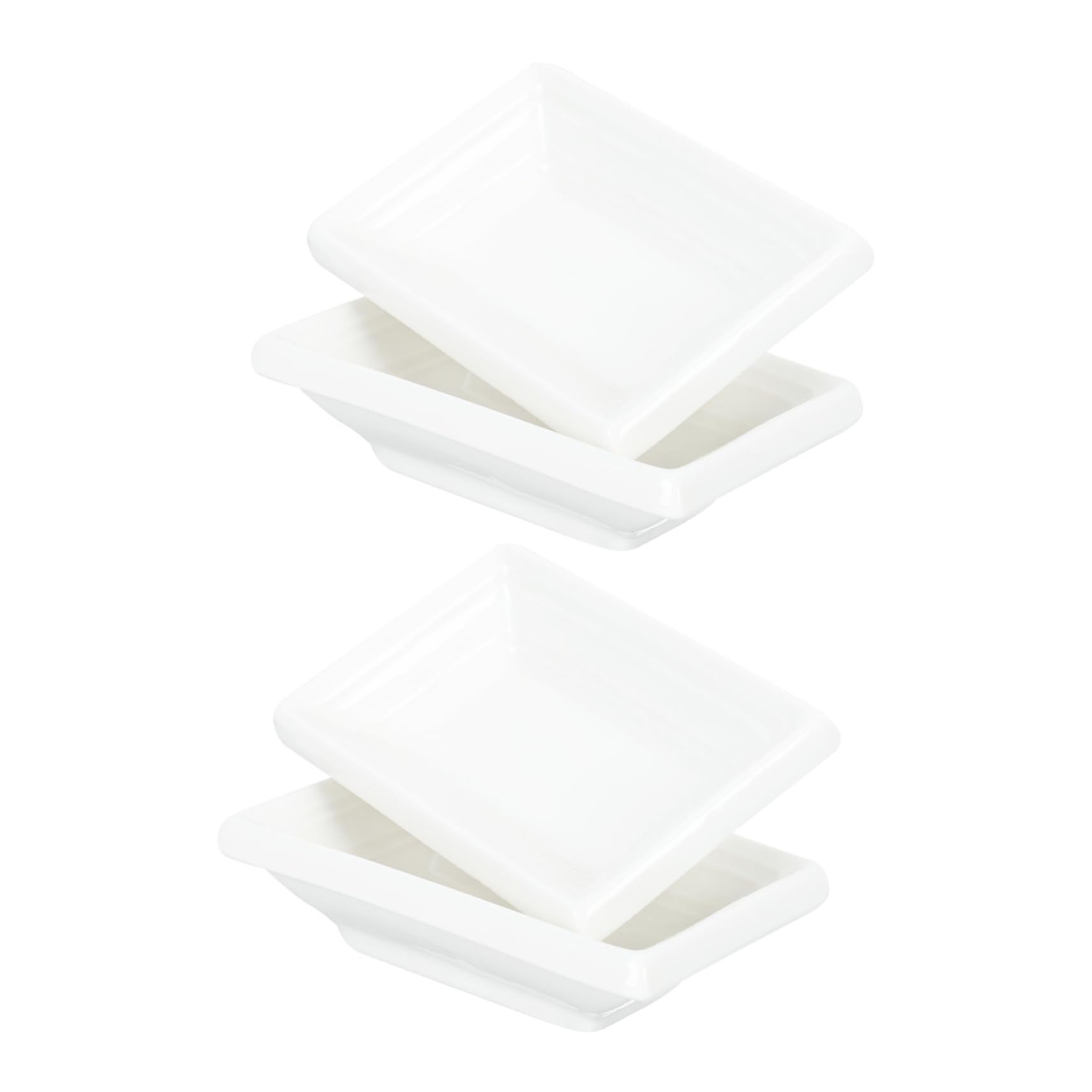 COLLBATH 4pcs Japanese Dish Porcelain Snack Dish Ketchup Saucer Mini Appetizer Dish Desert Bowls Baking Bowls Dishes Appetizer Tray Serving Tray Appetizer Plate Nut Tray Ceramics White
