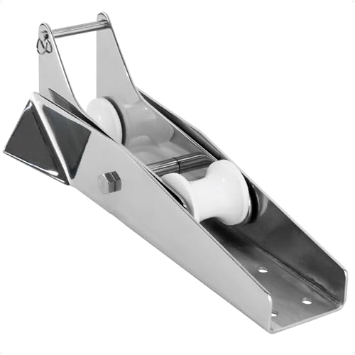 Five Oceans 316 Stainless Steel Anchor Roller, Hinged Self-Launching Double Bow Roller with Delrin Rollers, 13-1/4-Inch - FO3696