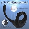 Vibrerende penisring met anale plug - SEXY SLAVE Caden, 3-in-1 verstelbare cockring met afstandsbediening, 10 frequenties anale vibrators en perineum stimulator, seksspeeltje voor mannen, zwart - Afbeelding 7