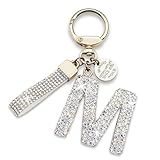 Initial Letter Keychain for Women Girls, Bling Rhinestone Sparkly Cute Keychains for Car Keys, keyring for Backpack Purse, Lanyard Personalized Alphabet Letter A-Z Gift
