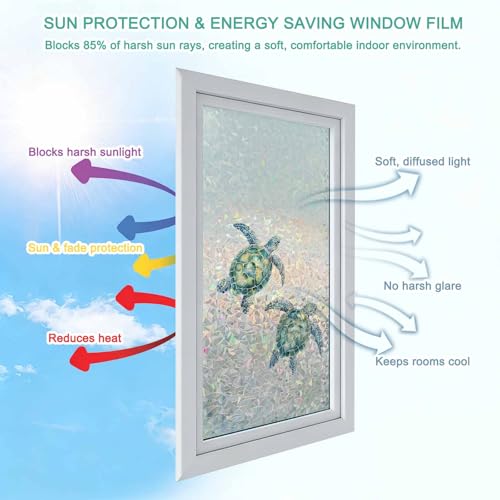 Vinilo decorativo para ventana efecto vitral 19.6 x 39.3 pulgadas miniatura 5