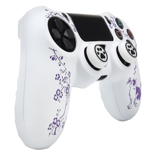 Image of Cat Among Blossoming Branches Design Controller Skin Cover with 2 Thumb Grips Compatible with PS4 /Playstation 4 Slim /Pro Controller