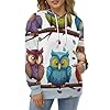 KLJHNVBM Unisex Hooded Sweatshirt Oversized Pullover Hoodie with Pocket Owls Birds Hoodie Casual Streetwear, Style, S #1